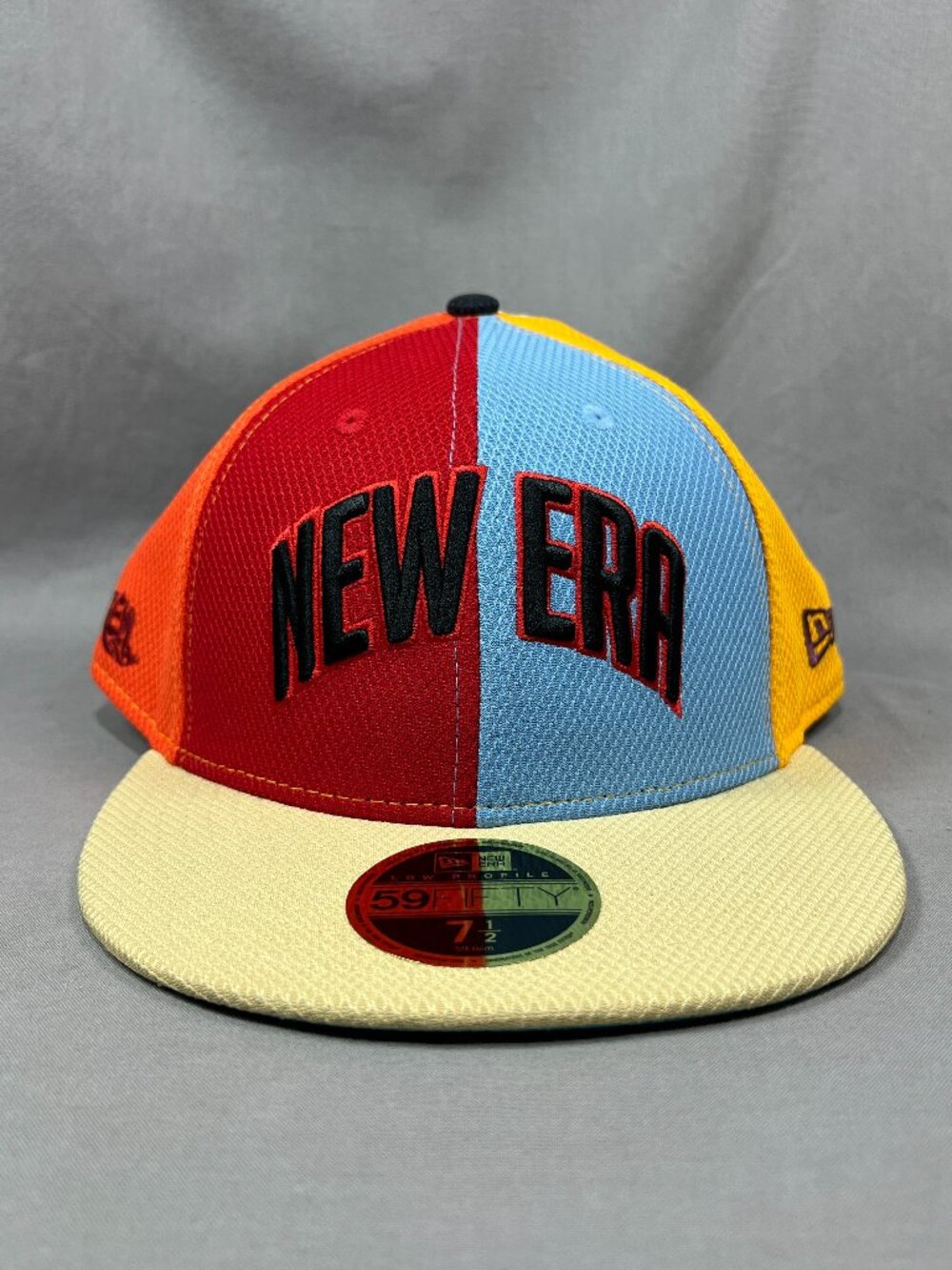 New Era 59Fifty Team Player Fitted Hat 7 1/2 Streetwear Pinwheel Flat Bill Cap